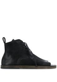 open toe flat desert boots