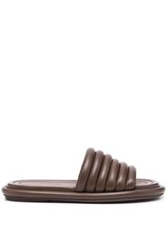 Marsèll padded leather slides - Marrone