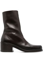 Marsèll Cassello square-toe leather boots - Marrone