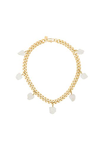 18kt gold vermeil clear quartz collar necklace