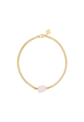 18kt gold vermeil rose-quartz anklet