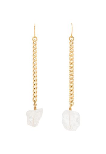 18kt gold vermeil clear-quartz drop earrings