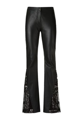 leather flared trousers