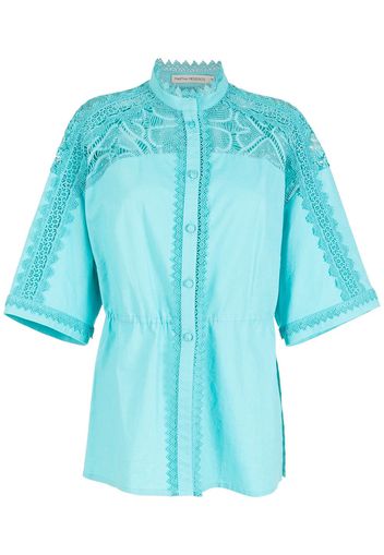 Martha Medeiros Camicia Alba a maniche corte - Blu