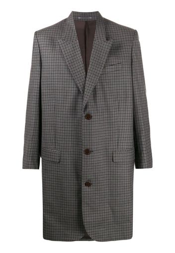 single-breasted check coat