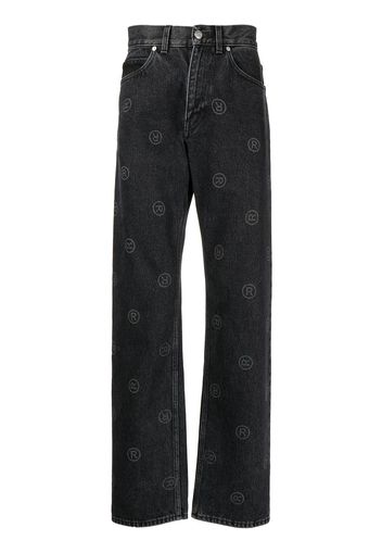 Martine Rose Jeans dritti con stampa - Nero