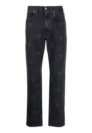 Martine Rose logo-print straight-leg jeans - Grigio