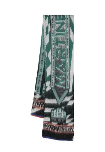 Martine Rose intarsia-knit logo scarf - Verde