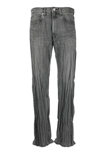 Martine Rose crease-detail denim jeans - Grigio