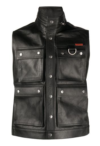 Martine Rose polished-finish button-fastening jacket - Nero