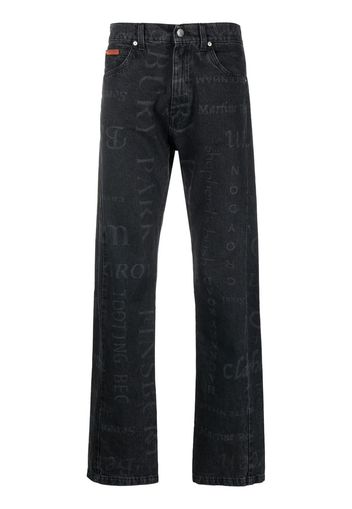 Martine Rose printed straight leg jeans - Nero