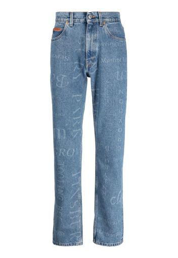 Martine Rose printed straight leg jeans - Blu