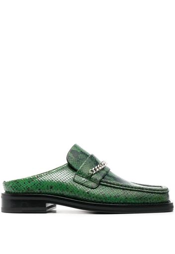 Martine Rose crocodile-effect square-toe mules - Verde