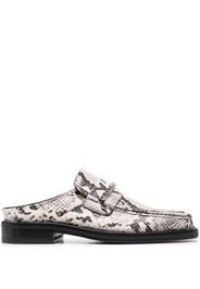 Martine Rose faux snakeskin flat mules - Nero