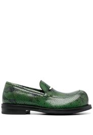 Martine Rose Bulb Toe snakeskin-effect loafers - Verde