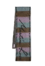 Martine Rose logo stripe-print scarf - Verde