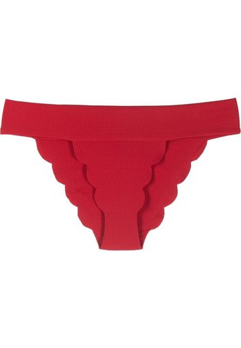 Marysia scalloped edge bikini bottoms - Rosso