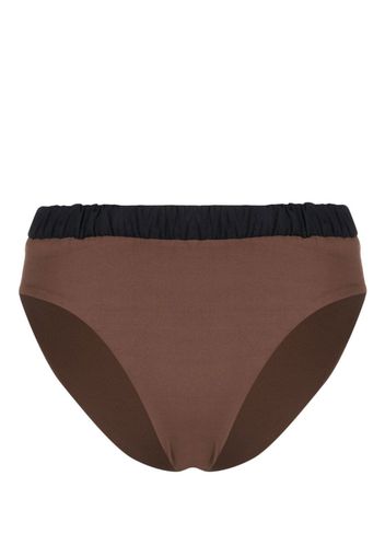 Marysia high-waisted elasticated bikini bottoms - Marrone