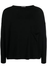 Ma'ry'ya fine-knit cotton sweatshirt - Nero