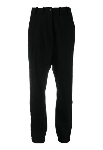 elastic-hem pinstripe trousers