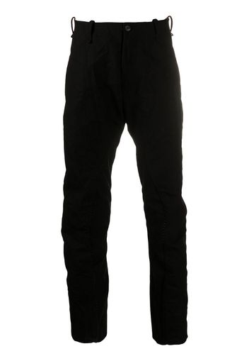 contrast-stitching straight leg trousers