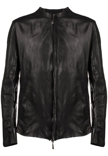 creased-effect zipped jacket