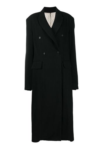 pinstripe wool double-breasted coat