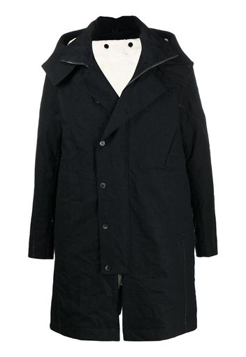 panelled long-sleeved coat