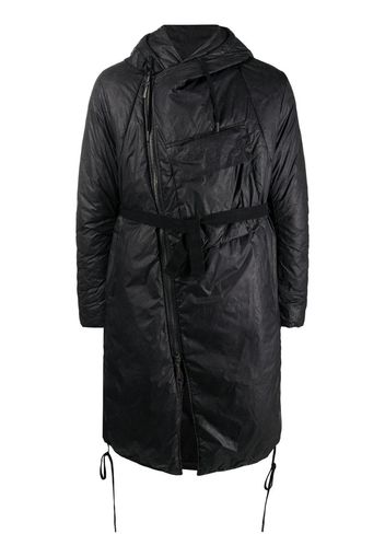 asymmetric zip-up raincoat