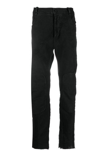 stitch-panel straight leg trousers