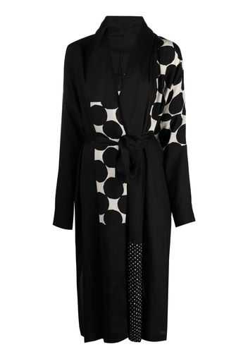 Masnada polka-dot print wrap coat - Nero