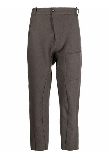 Masnada patch-pocket slim-cut trousers - Grigio