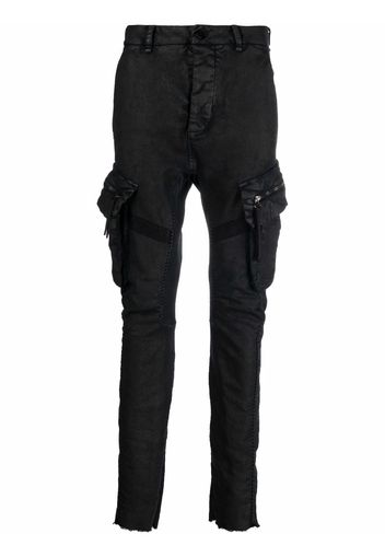 Masnada slim-cut stretch-cotton cargo trousers - Nero