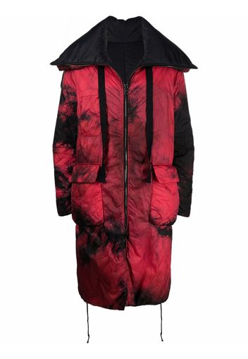 Masnada tie-dye drawstring parka coat - Nero