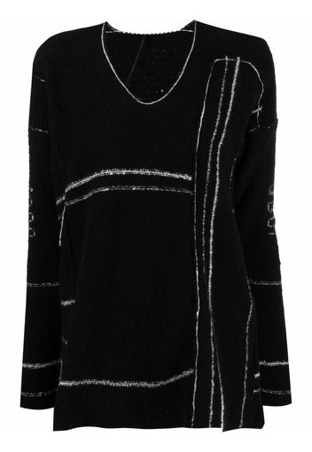 Masnada distressed knit jumper - Nero