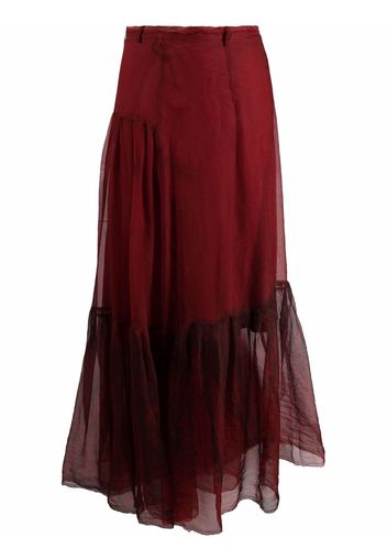 Masnada asymmetric silk skirt - Rosso