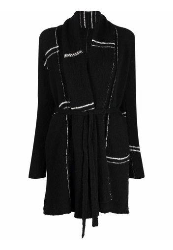 Masnada Cardigan con cintura - Nero