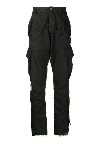 Masnada high-waisted cotton cargo trousers - Nero