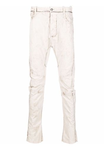 Masnada distressed-effect cotton slim-cut trousers - Toni neutri