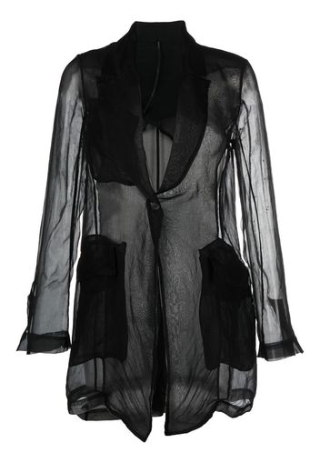 Masnada silk sheer blazer - Nero