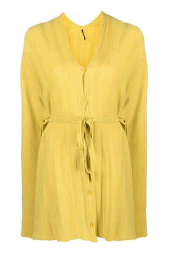 Masnada tie-waist merino-cashmere cardigan - Giallo