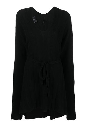 Masnada tie-waist merino-cashmere jumper - Nero