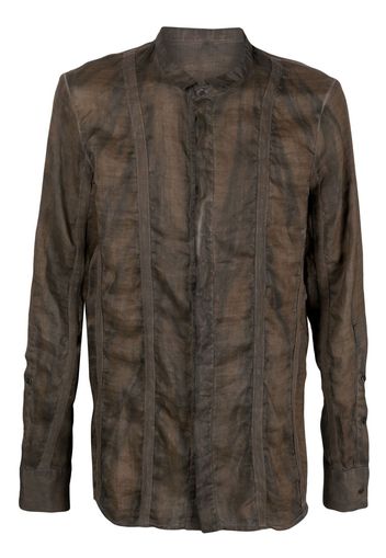 Masnada faded-effect long-sleeved shirt - Marrone