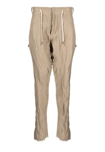 Masnada crinkled drawstring track pants - Marrone