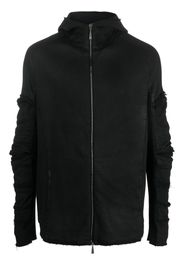 Masnada draped cotton zip-up hoodie - Nero
