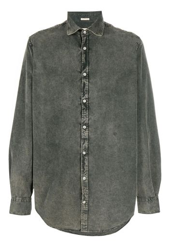 acid wash long-sleeve denim shirt