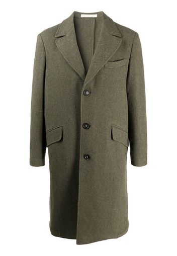 single breasted herringbone coat