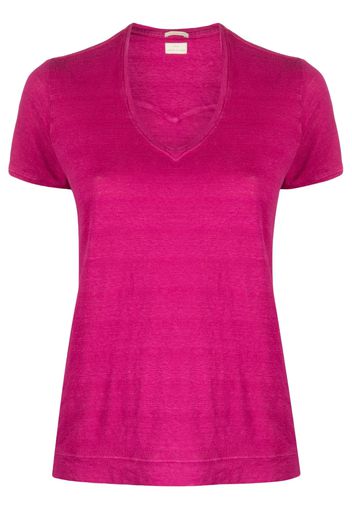 Massimo Alba Flores short-sleeve linen T-shirt - Rosa