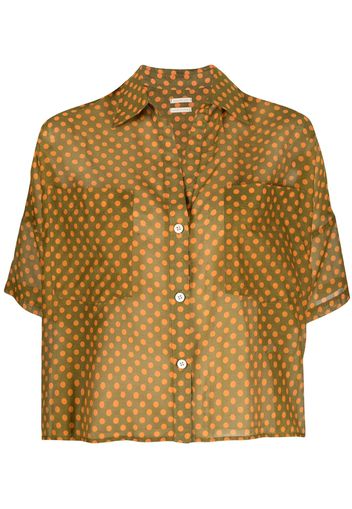 Massimo Alba Camicia Ceci2 a pois - Verde