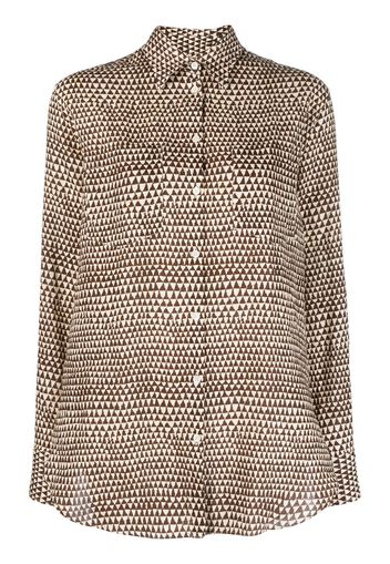 Massimo Alba graphic-print button-down shirt - Marrone